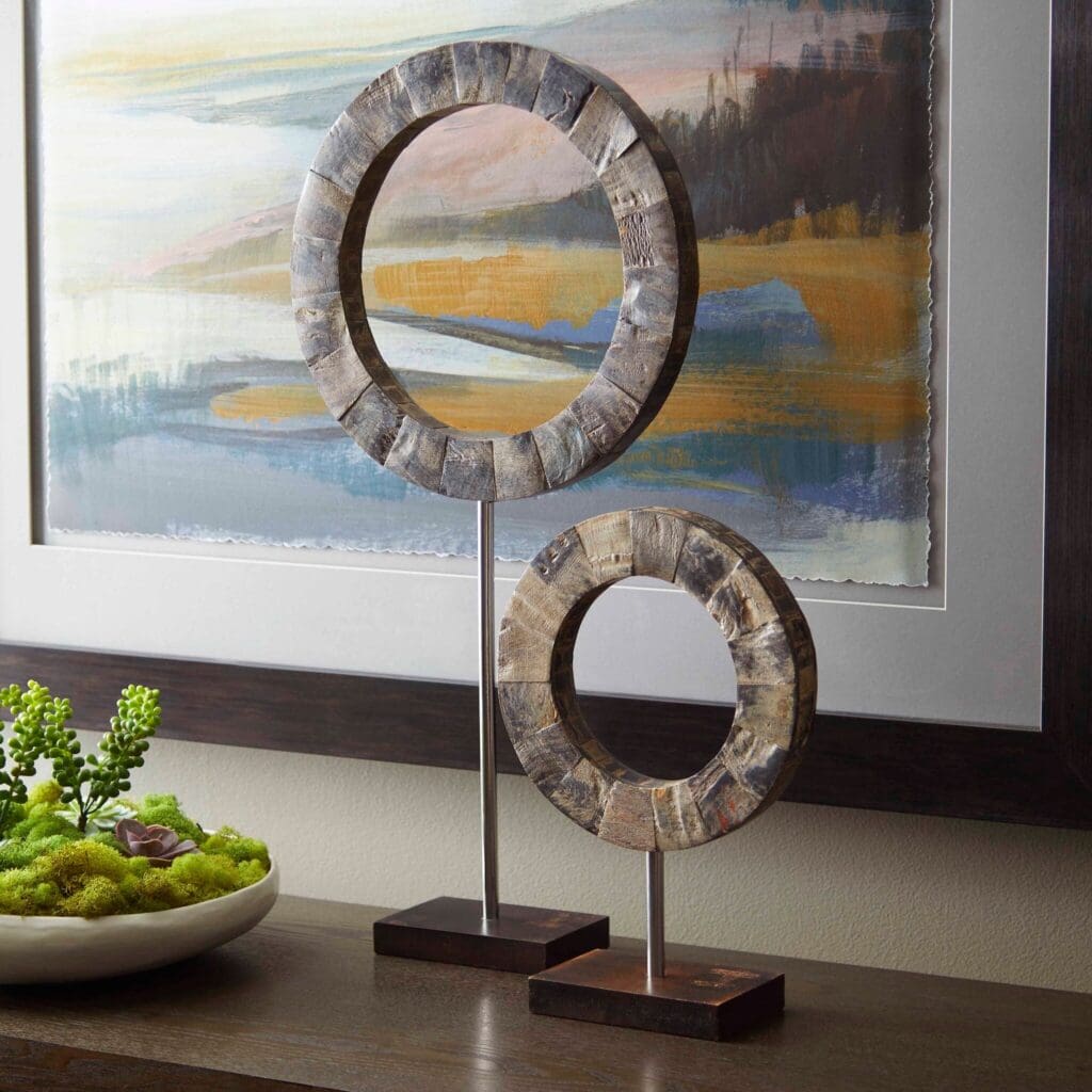 Cyan Design 07216 Portal Sculpture - Brown And Stainless Steel - Small