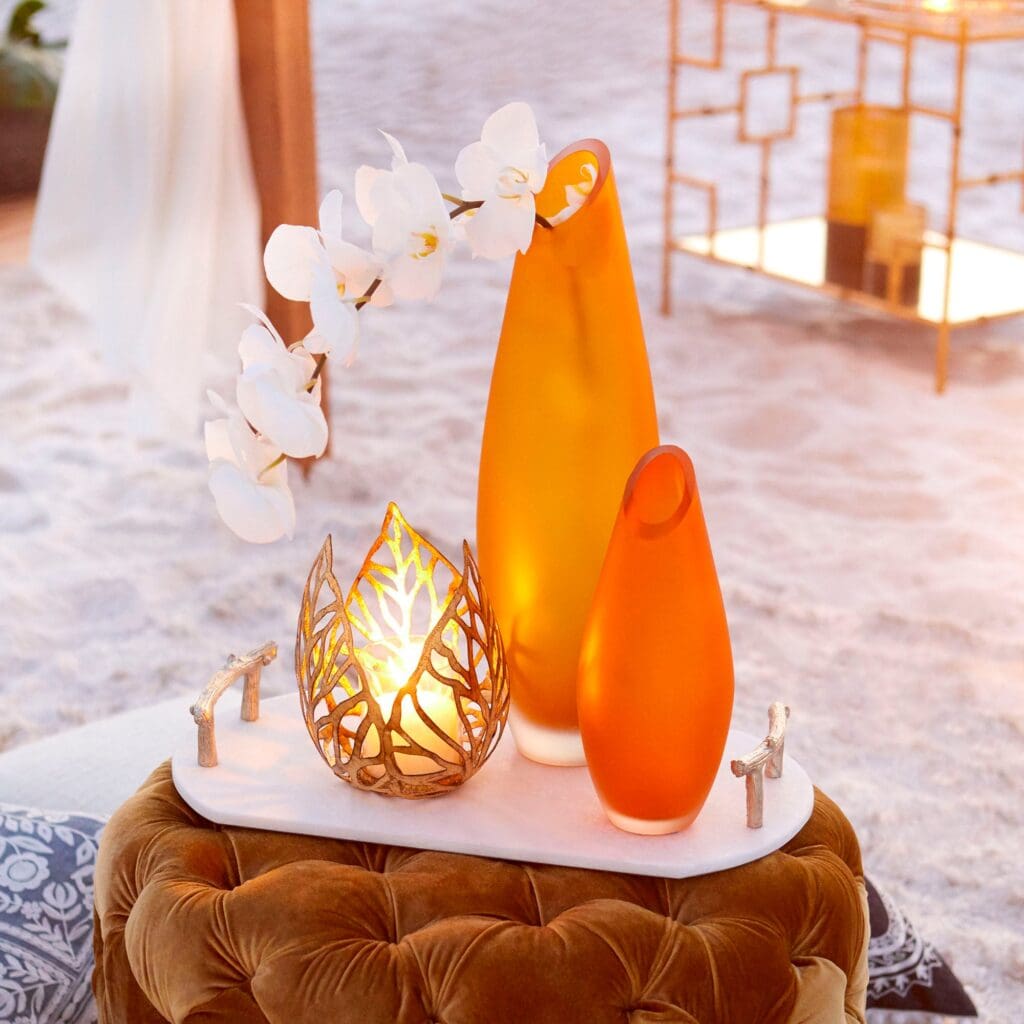Cyan Design 09050 Sunrise Flame Candleholder - Antique Gold - Small