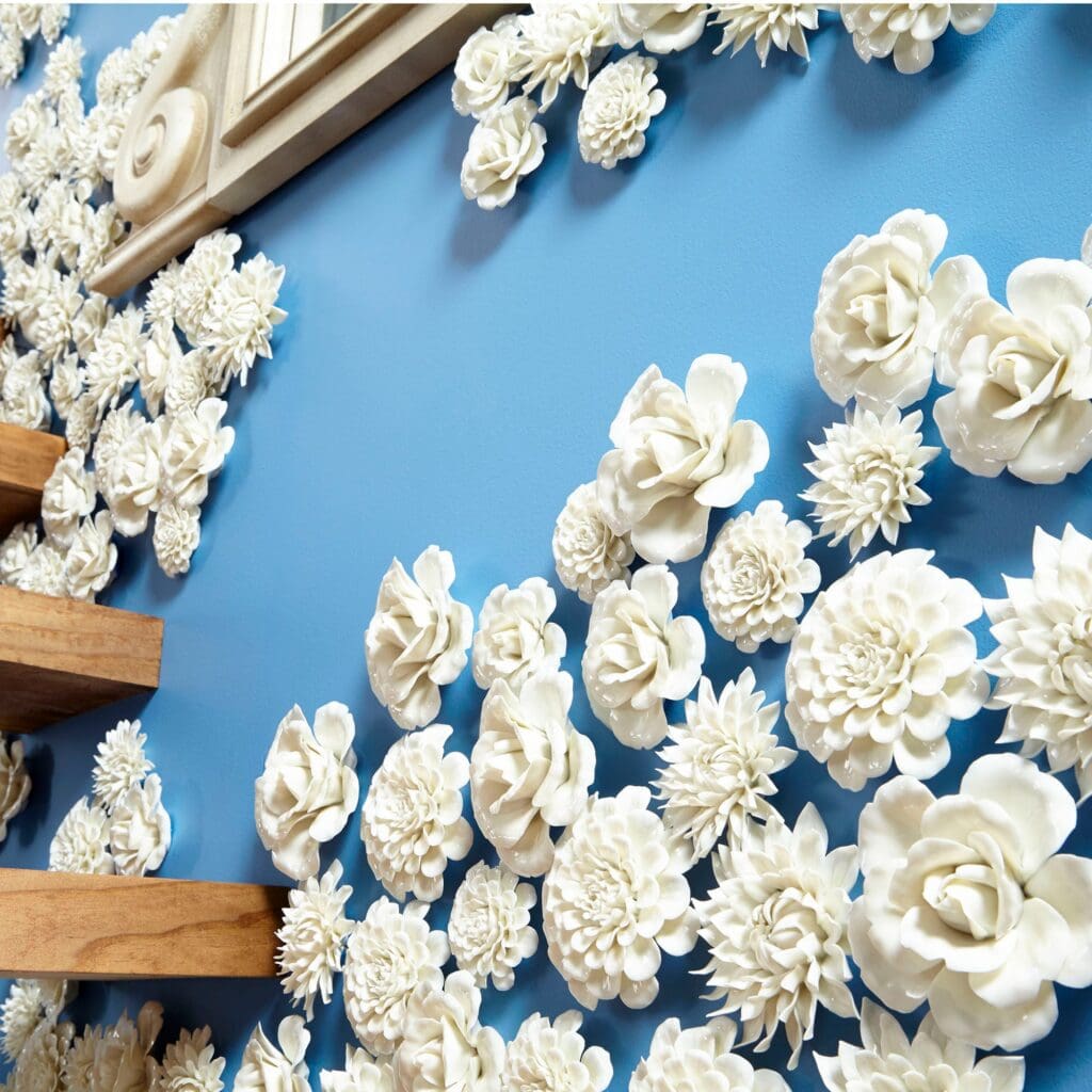 Cyan Design 09109 Blooming Parade Wall Decor - Off White Glaze - Small