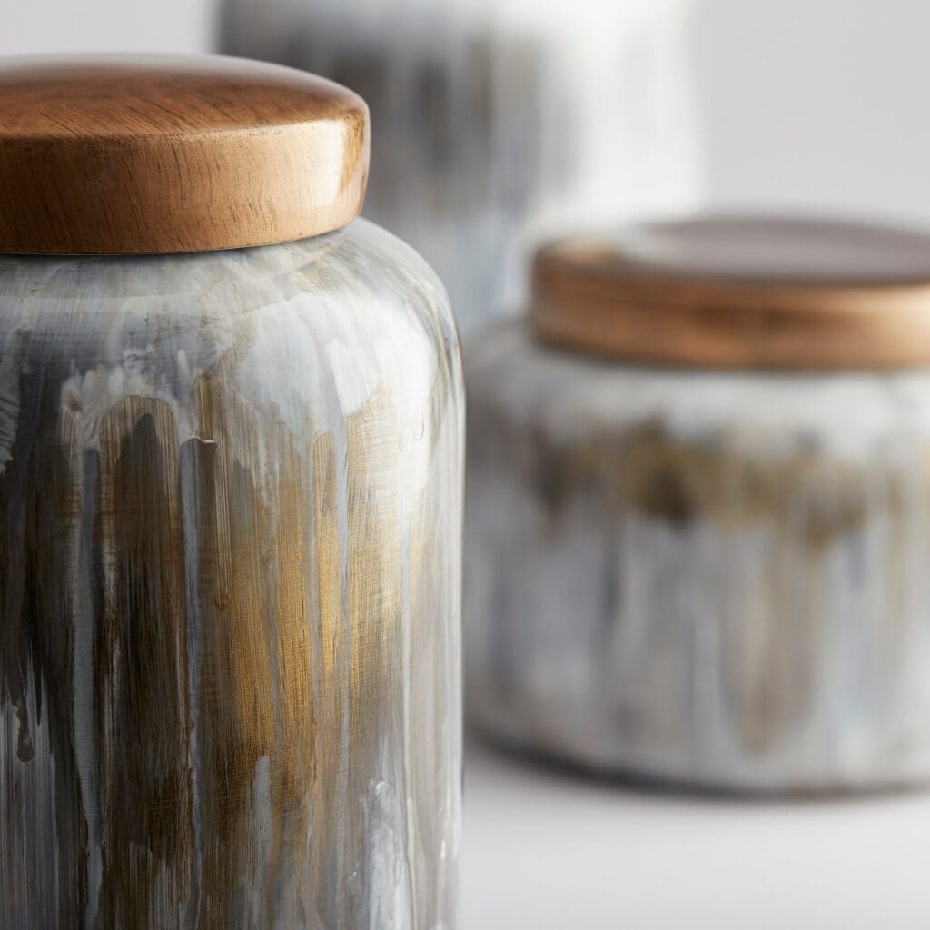 Cyan Design 10424 Spirit Drip Container - Olive Glaze - Small