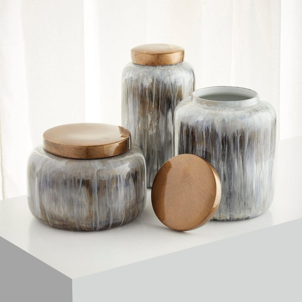 Cyan Design 10424 Spirit Drip Container - Olive Glaze - Small