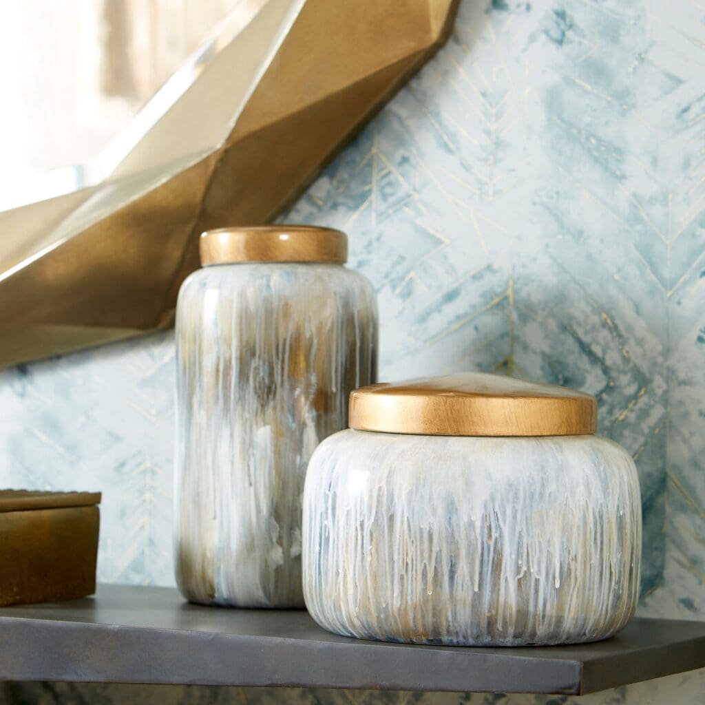 Cyan Design 10424 Spirit Drip Container - Olive Glaze - Small
