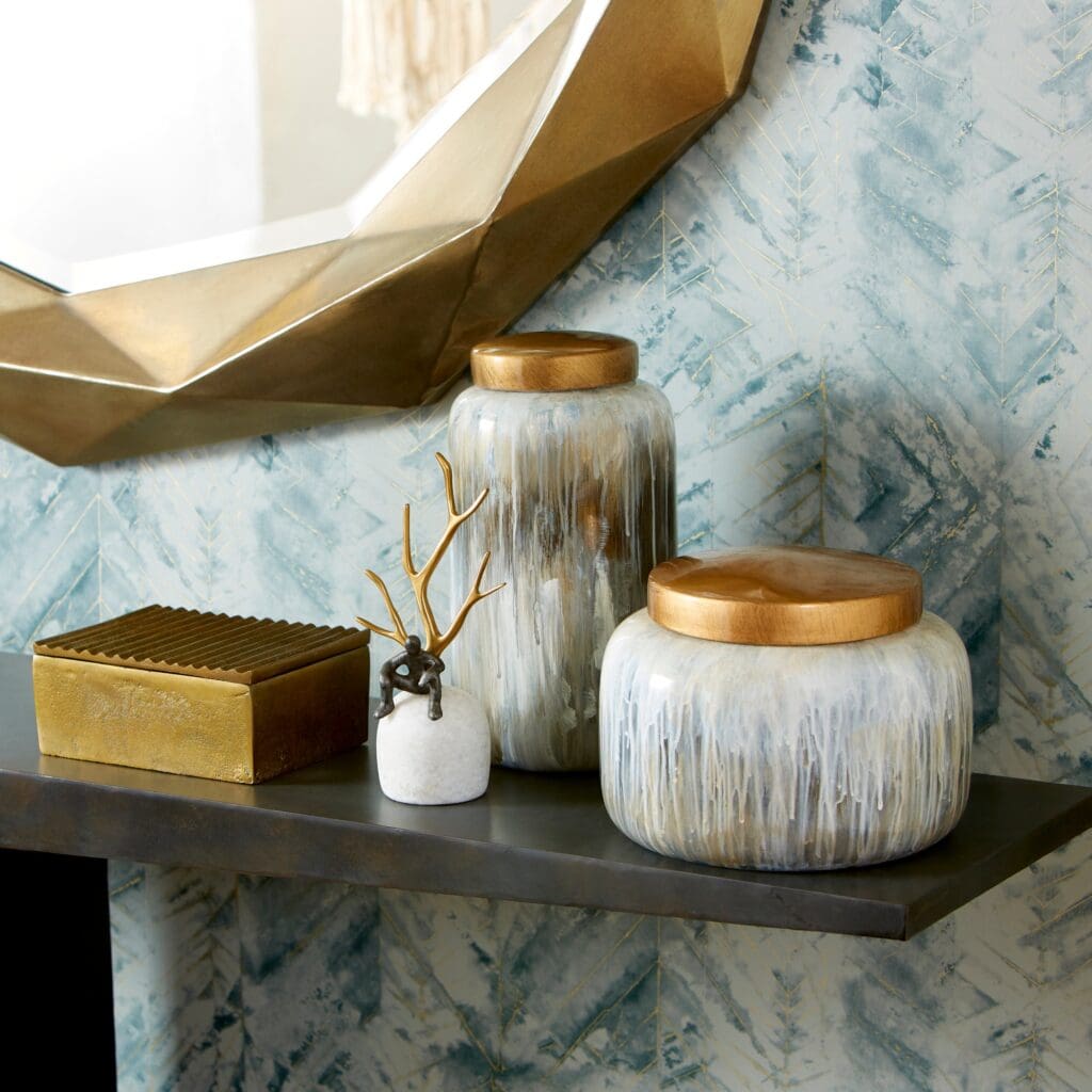 Cyan Design 10424 Spirit Drip Container - Olive Glaze - Small