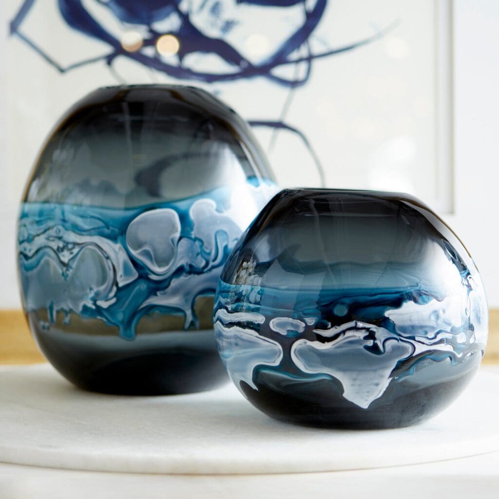 Cyan Design 10461 Mescolare Vase - Blue And White - Small
