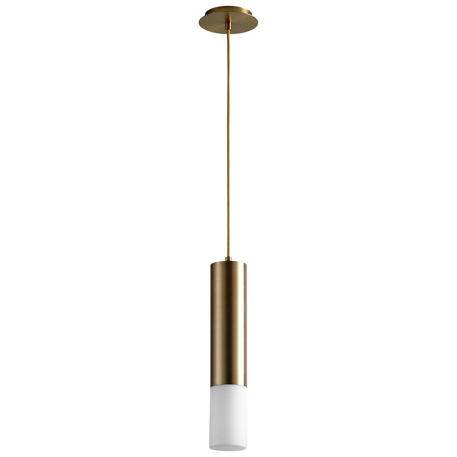 Oxygen Pilar 3-654-140 Large Pendant with Glass Lens 3000K Modern - Aged Brass