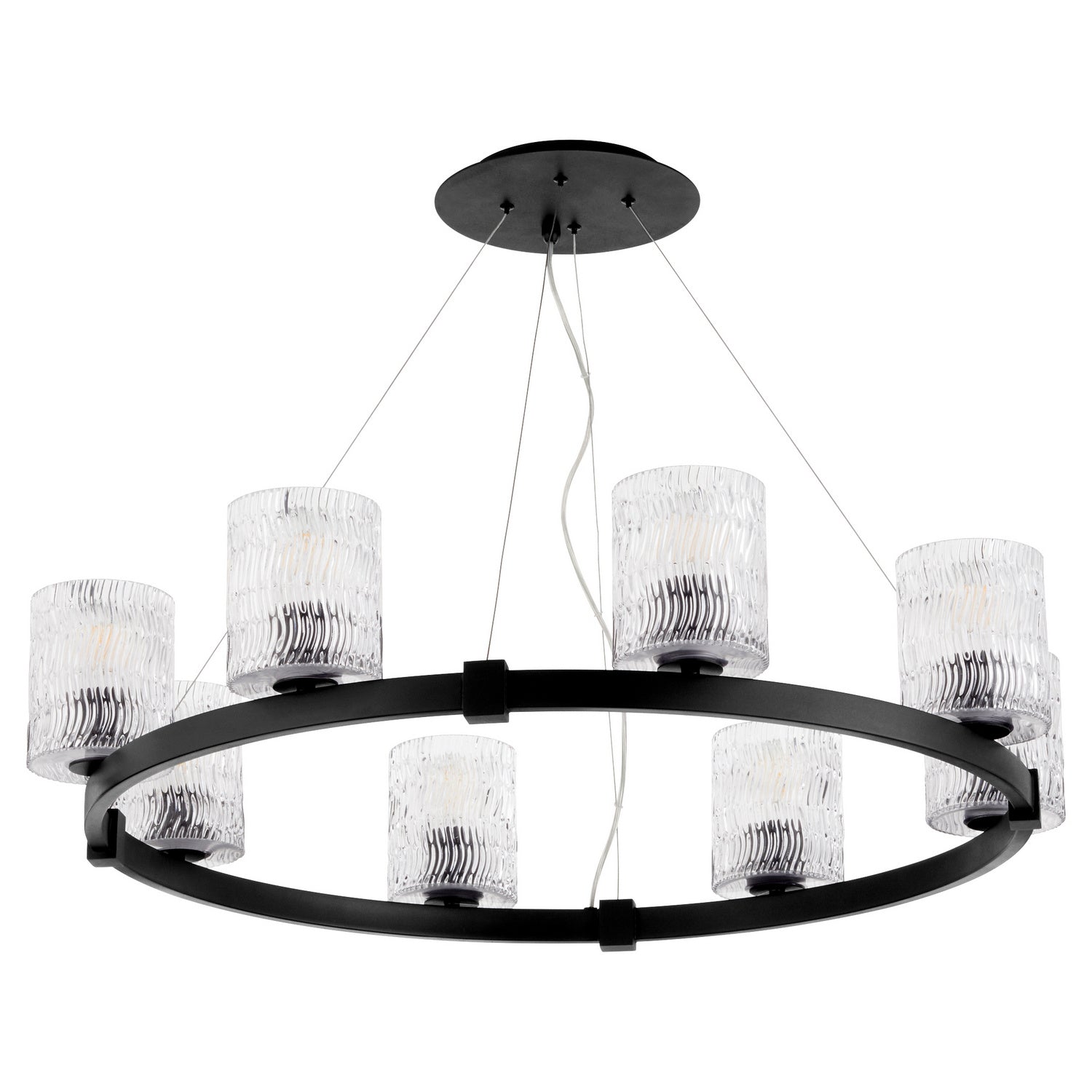 Quorum Stadium 6184-8-69 Chandelier - Textured Black