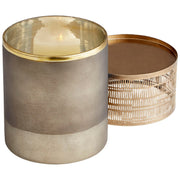 Cyan Design 10700 Lucid Silk Candleholder - Black Onyx And Antique Brass - Medium