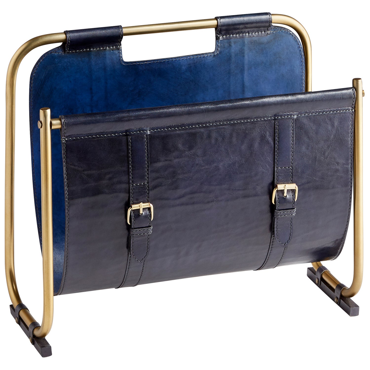 Cyan Design 10719 Granville Magazine Rack - Blue And Antique Brass