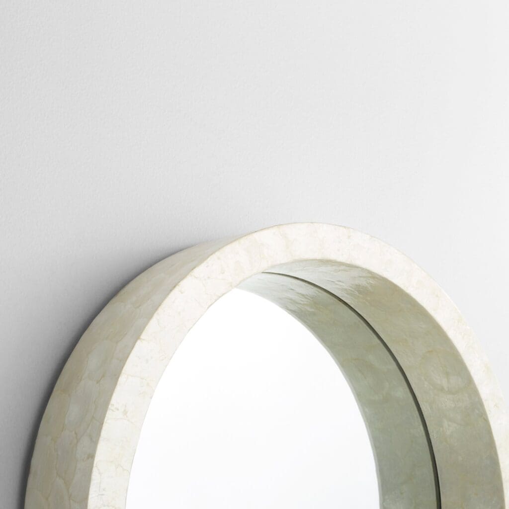 Cyan Design 11591 Triton Round Mirror - White - Small