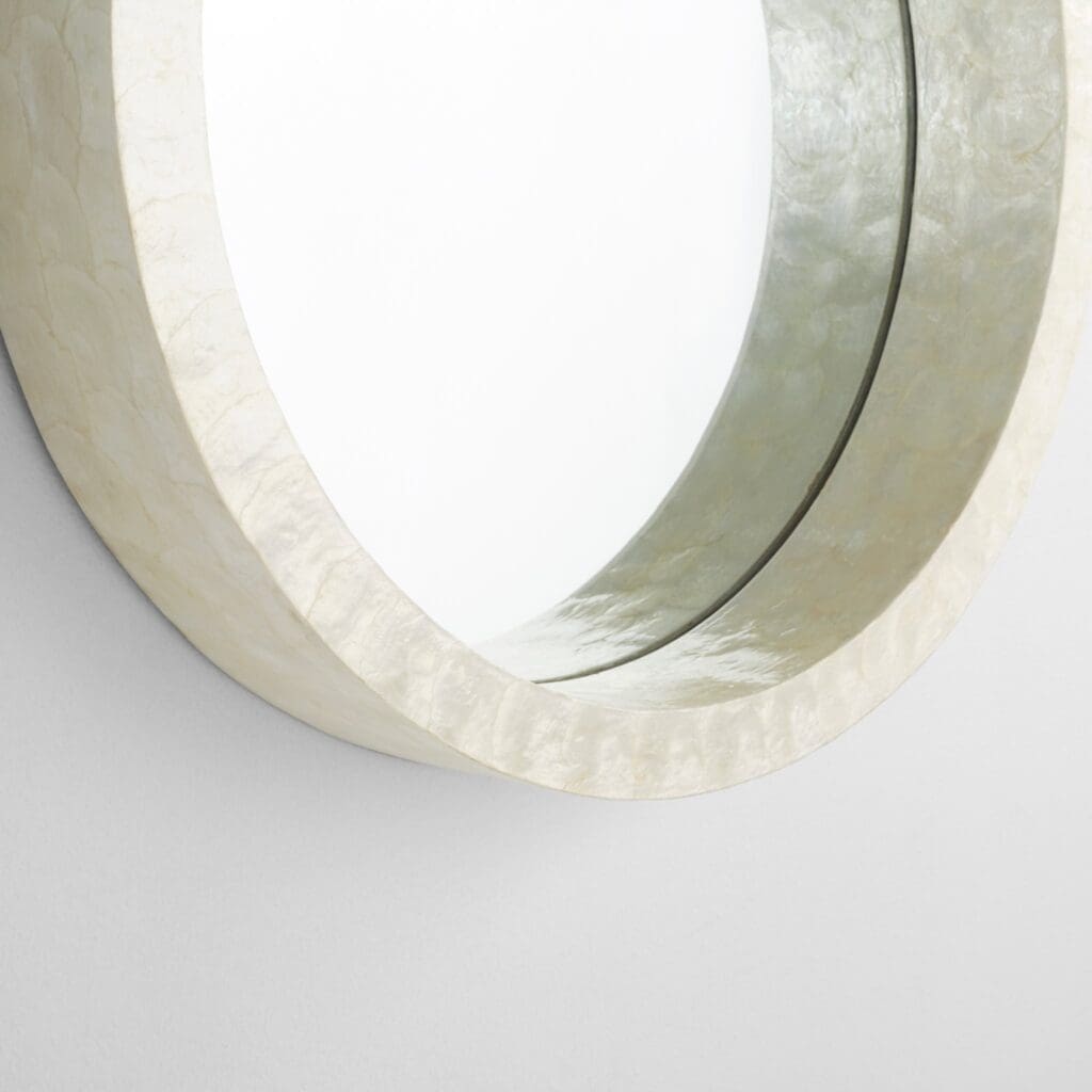 Cyan Design 11591 Triton Round Mirror - White - Small