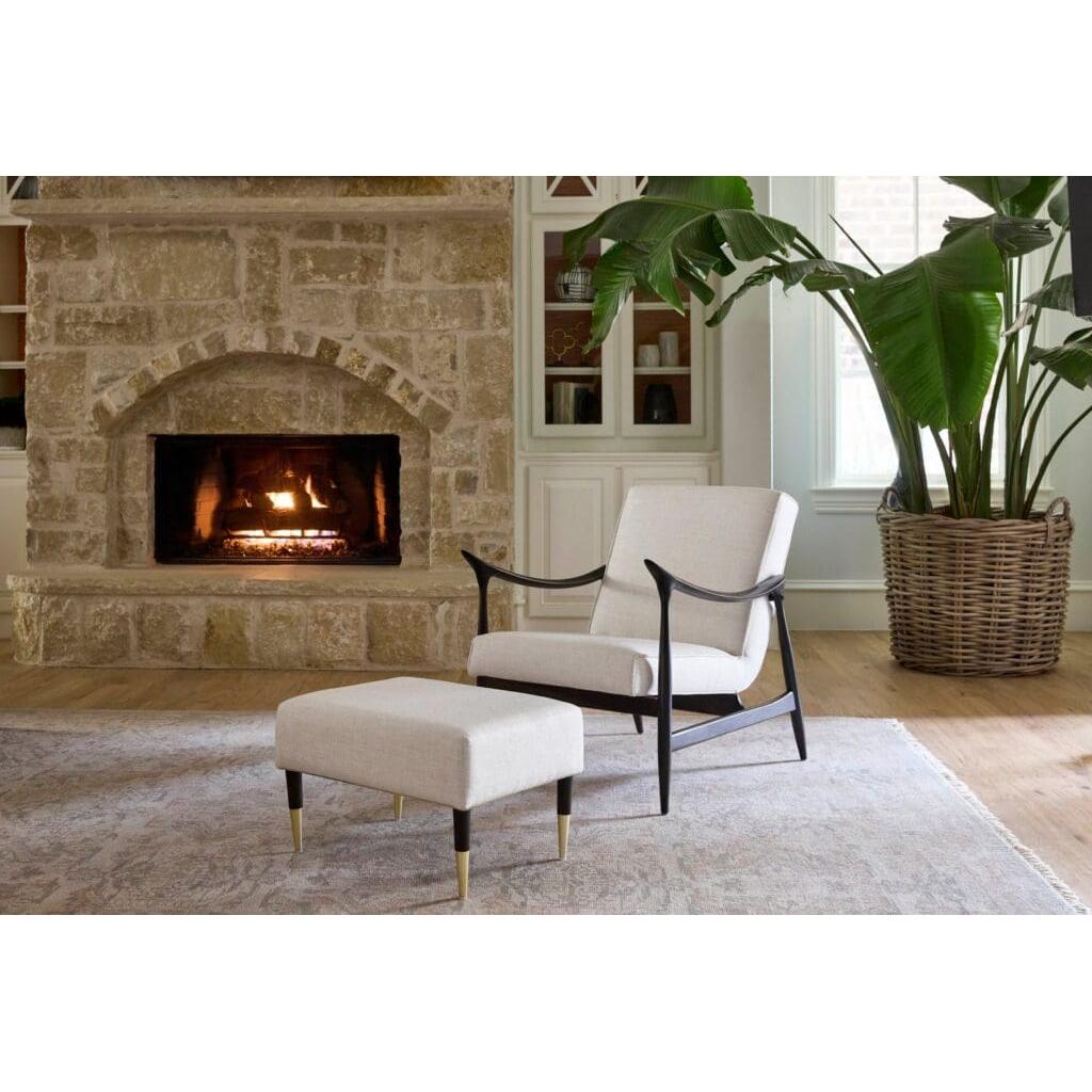 Cyan Design 11728 Oscar Ottoman - Dark Brown And Cream