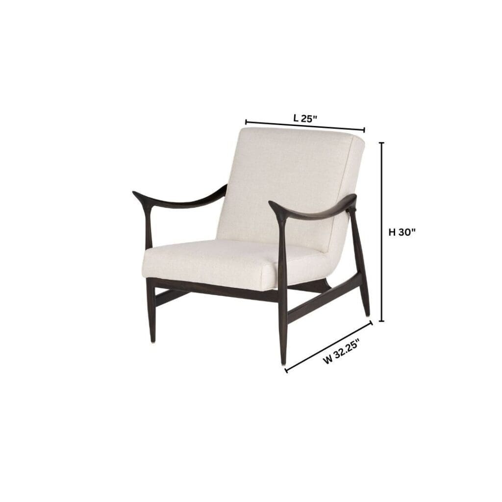 Cyan Design 11729 Oscar Arm Chair - Dark Brown And Cream