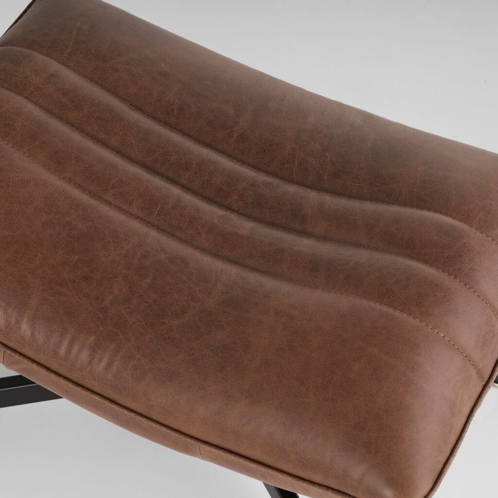 Cyan Design 11808 Eduarda Ottoman - L-18051 - Medium Brown Distressed Leather