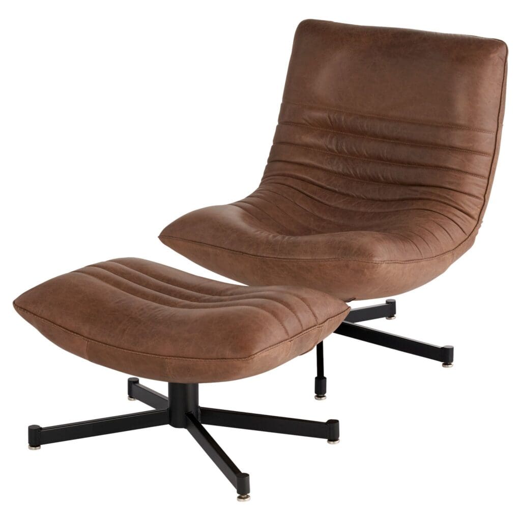 Cyan Design 11808 Eduarda Ottoman - L-18051 - Medium Brown Distressed Leather