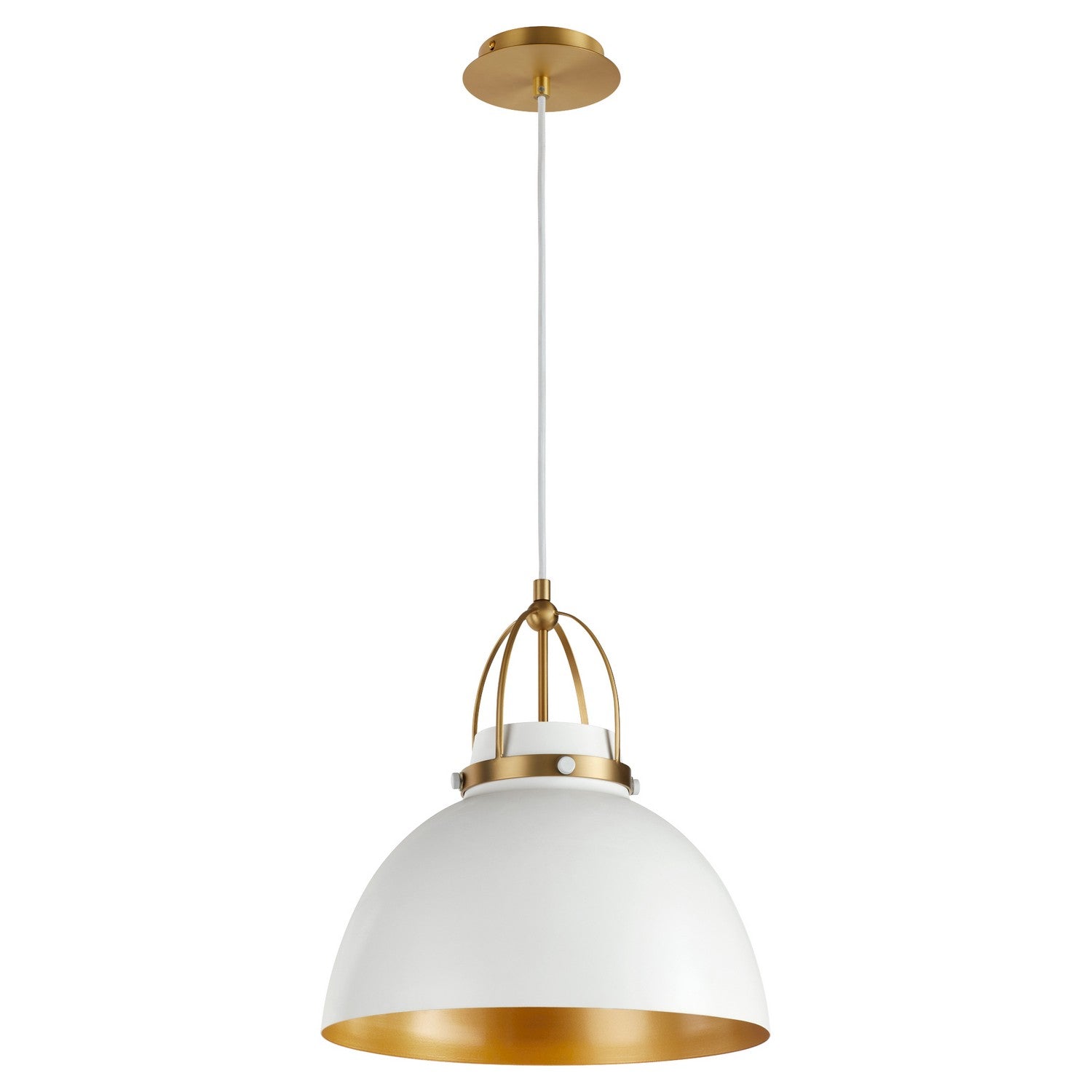 Quorum 823-0880 Pendant - Studio White W/ Aged Brass