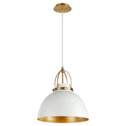 Quorum 823-0880 Pendant - Studio White W/ Aged Brass