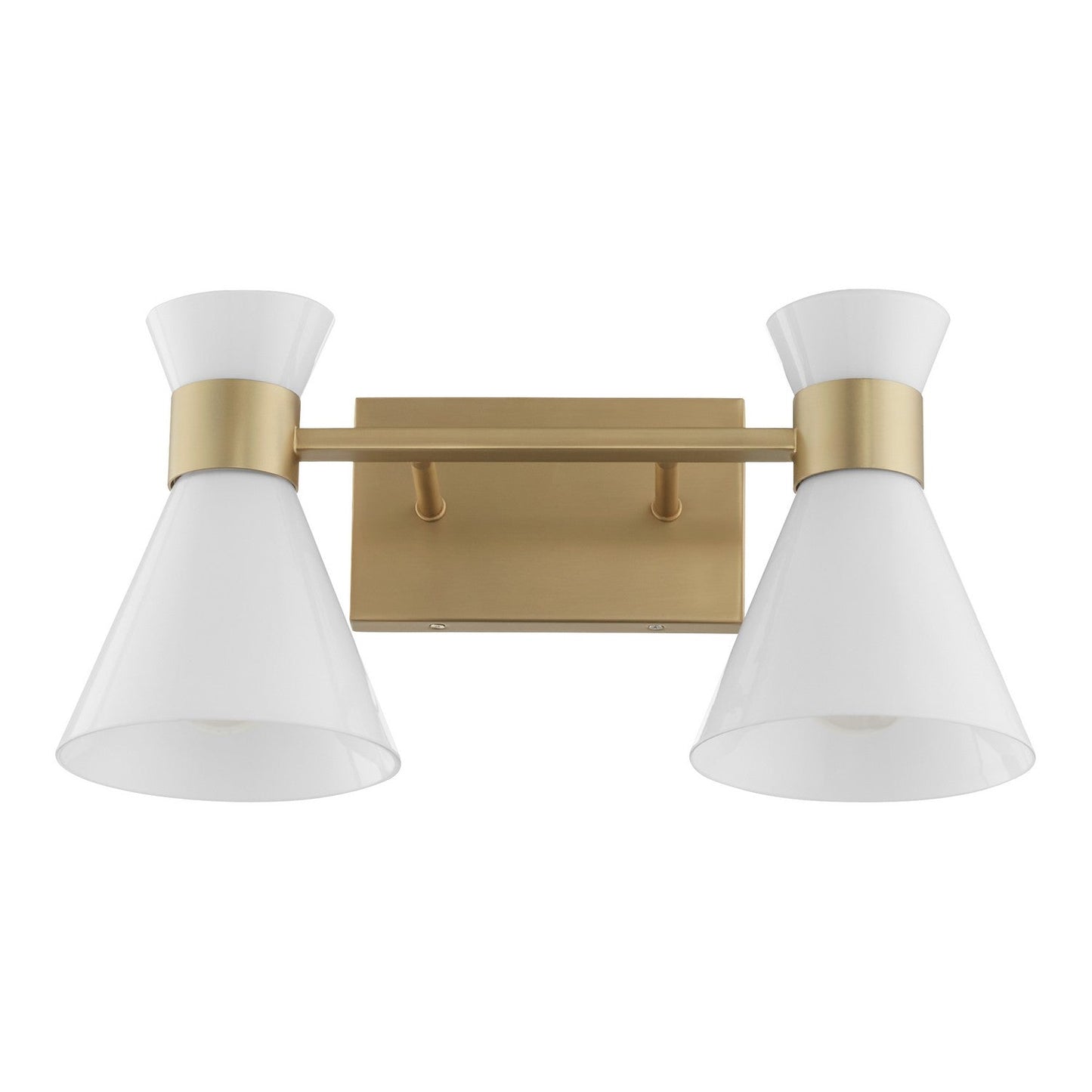Quorum Beldar 5119-2-80 Vanity - Aged Brass W/ Gloss Opal