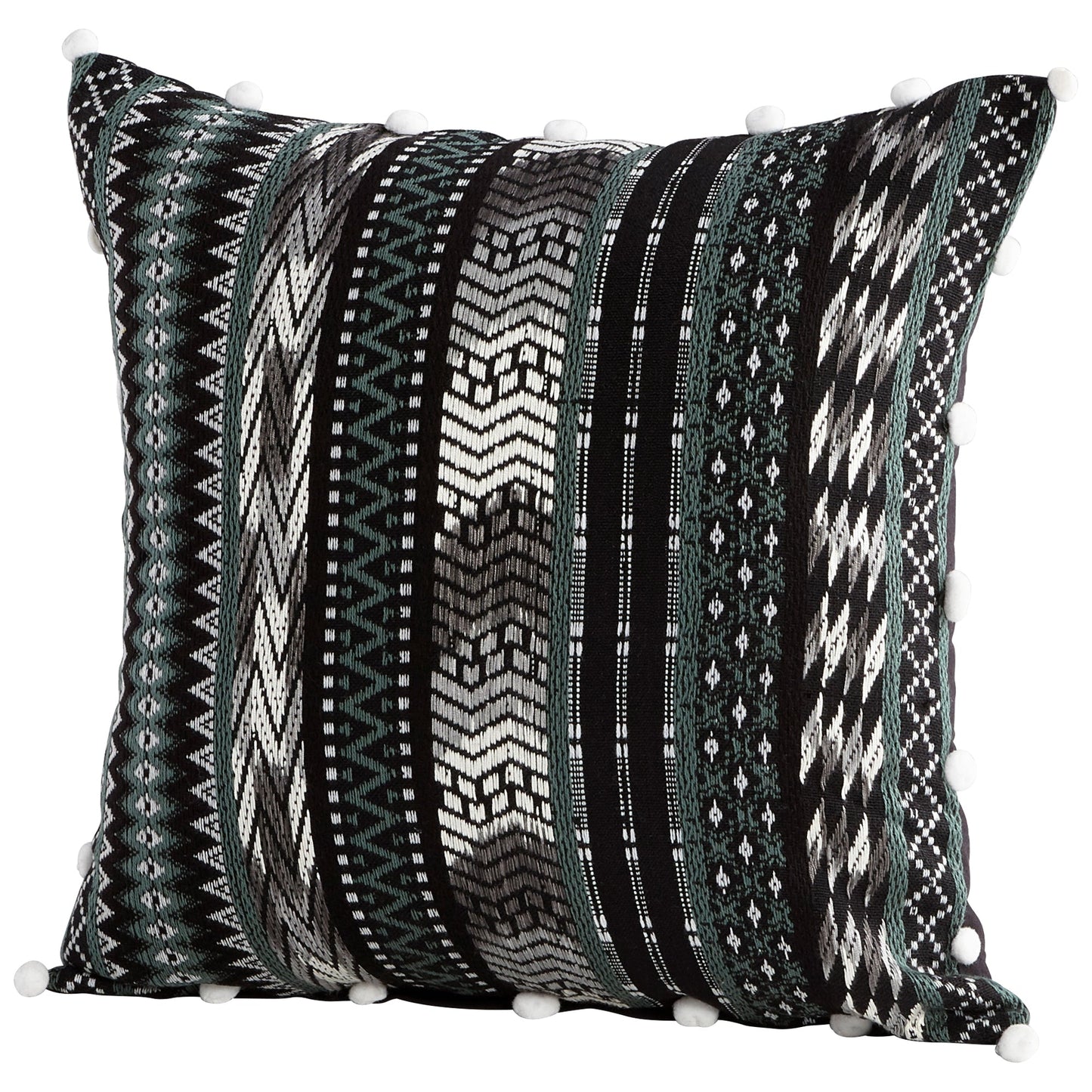 Cyan Design 09425-1 Pillow Cover - Green & Black - 18 x 18