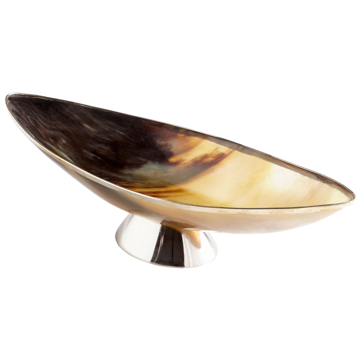 Cyan Design 09837 Cerith Tray - Horn And Silver - Large