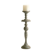 Cyan Design 04294 Bach Candlestick Candle Holder - Distressed Antiqued White - Small