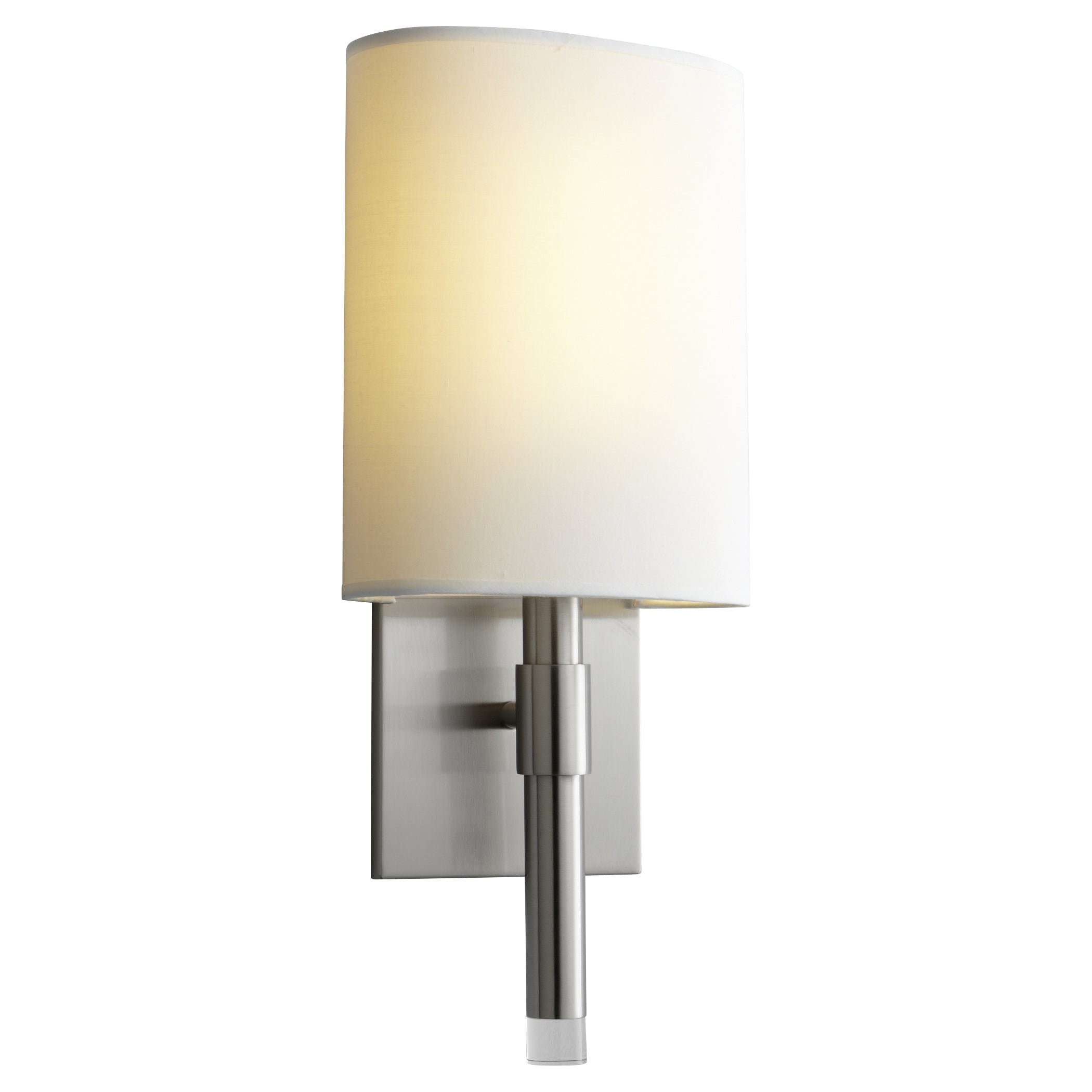 Oxygen Beacon 3-587-124 Modern Sconce - Satin Nickel W/ White Linen