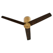 Quorum Banzai 22523-47 Hugger Ceiling Fan, 52 inch - Brushed Brass, Walnut/Matte Black