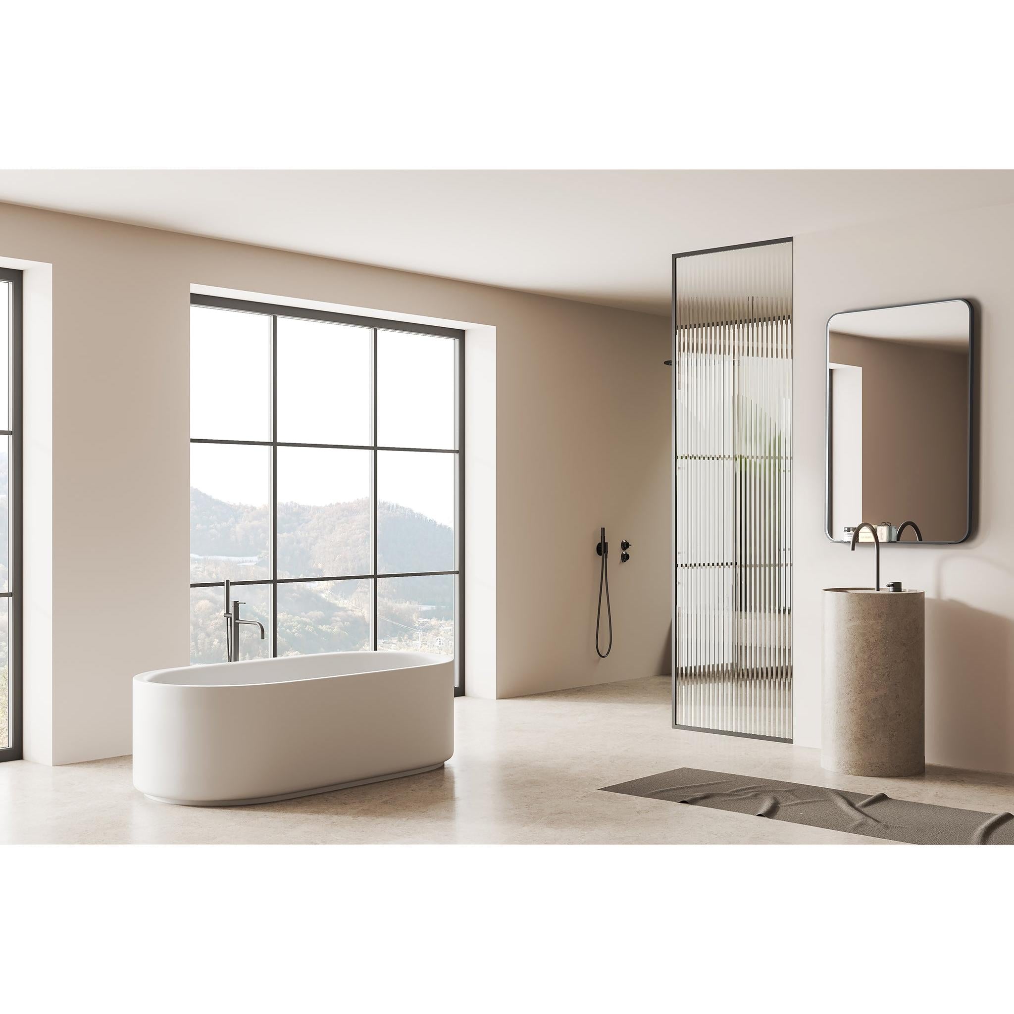 Oxygen AVIOR 3-0104-15 Lighted Mirror 48 inch x 36 Inch - Black