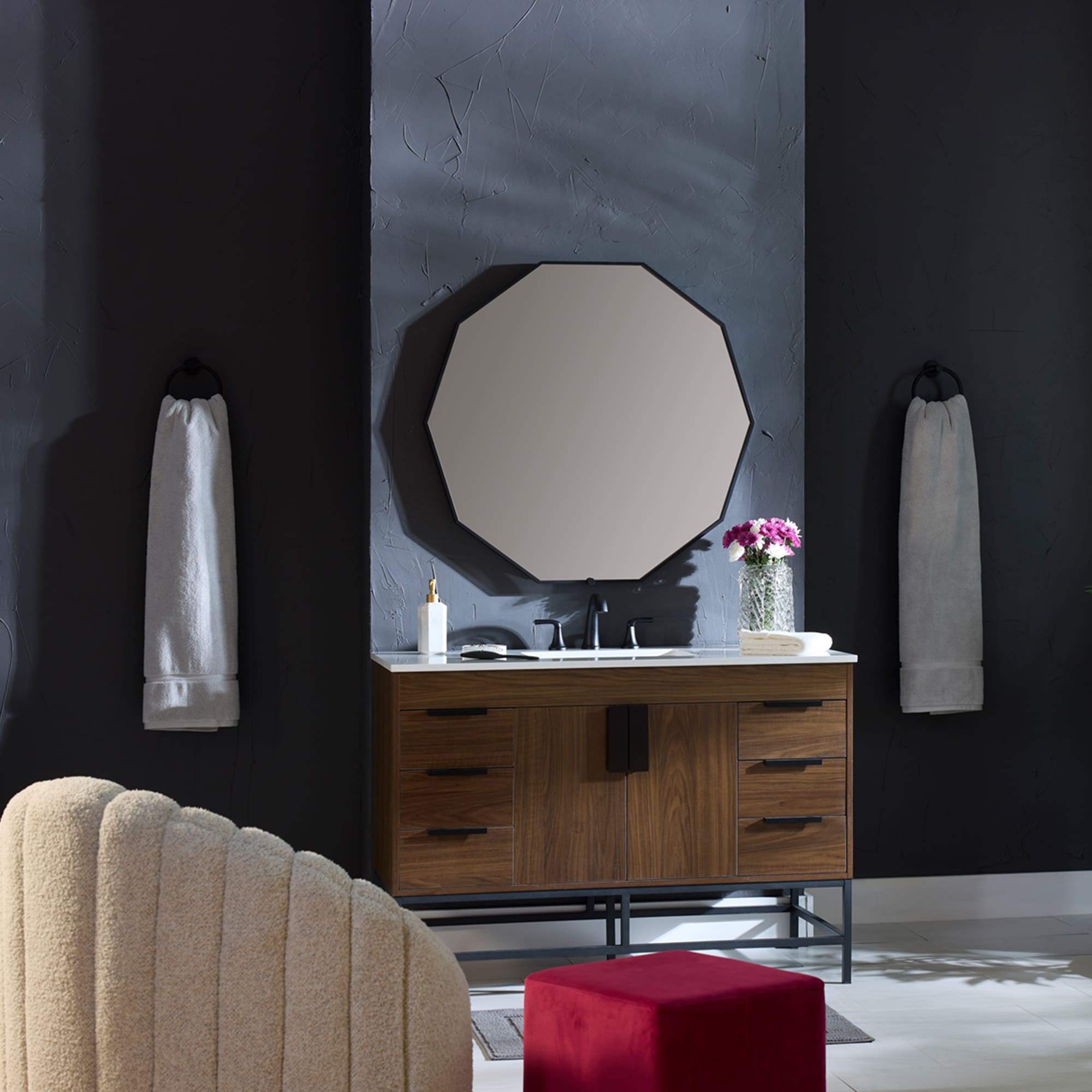 Oxygen Deca 3-1003-15 Lighted LED Mirror 36 Inch - Black Frame