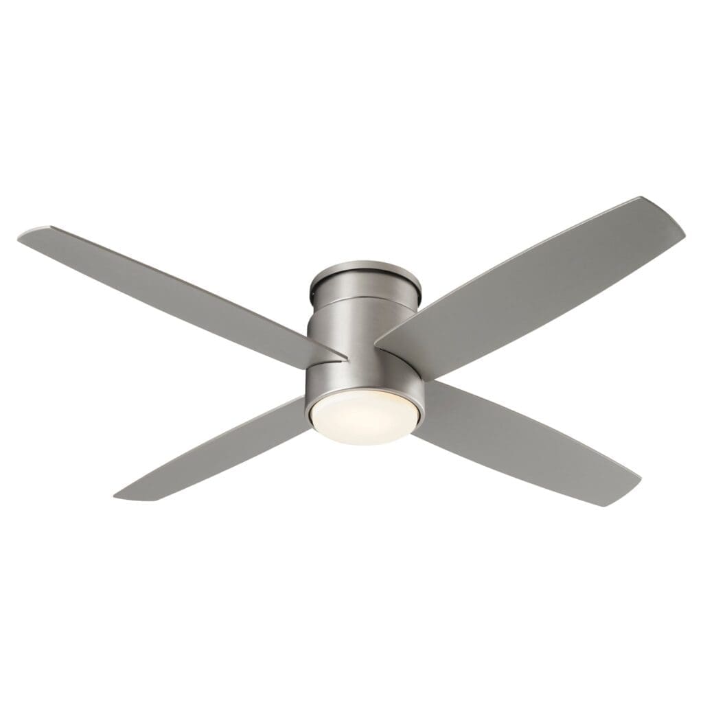 Oxygen Lighting OSLO HUGGER 3-102-24 Hugger Ceiling Fan, 52 inch, Damp Rated - Satin Nickel, Silver