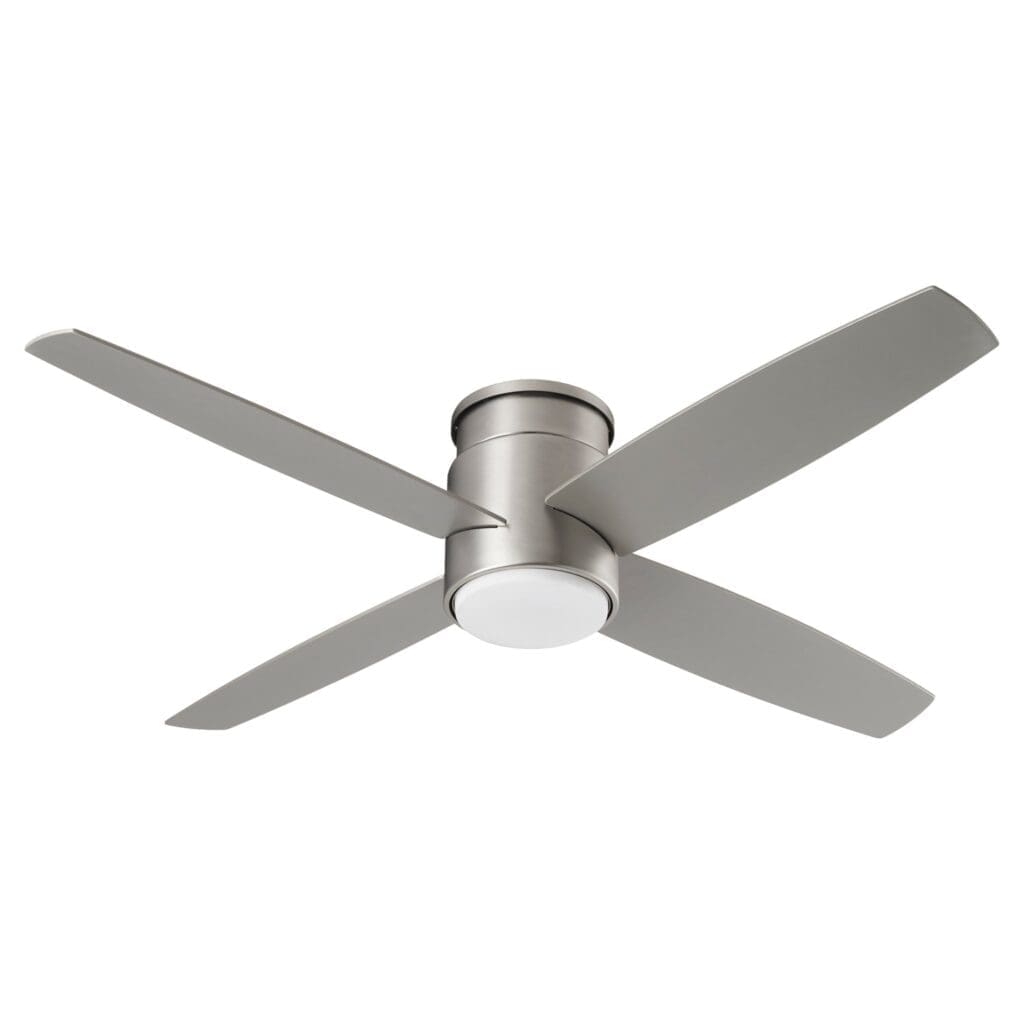 Oxygen Lighting OSLO HUGGER 3-102-24 Hugger Ceiling Fan, 52 inch, Damp Rated - Satin Nickel, Silver