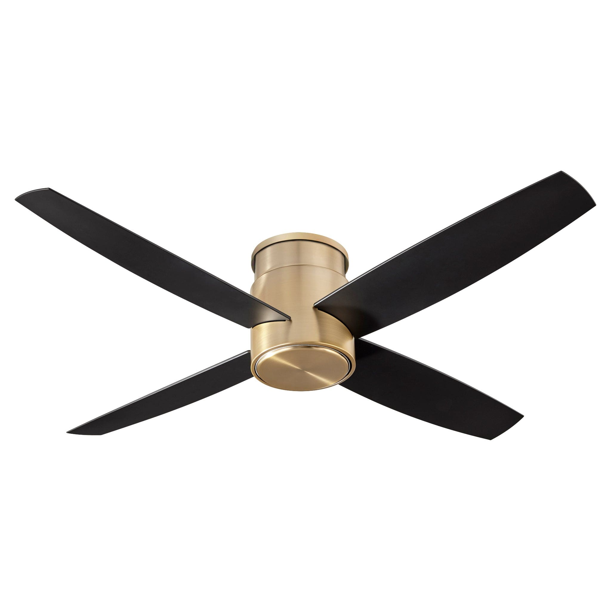 Oxygen Lighting OSLO HUGGER 3-102-40 Low Profile Ceiling Fan, 52 inch - Aged Brass, Black