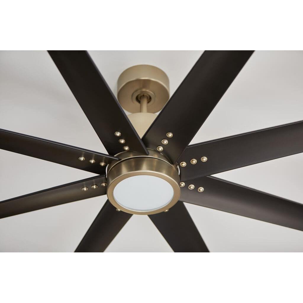 Oxygen Lighting FLEET 3-112-40 Ceiling Fan with Remote 56 Inch Eight Blade Fan - Aged Brass, Black