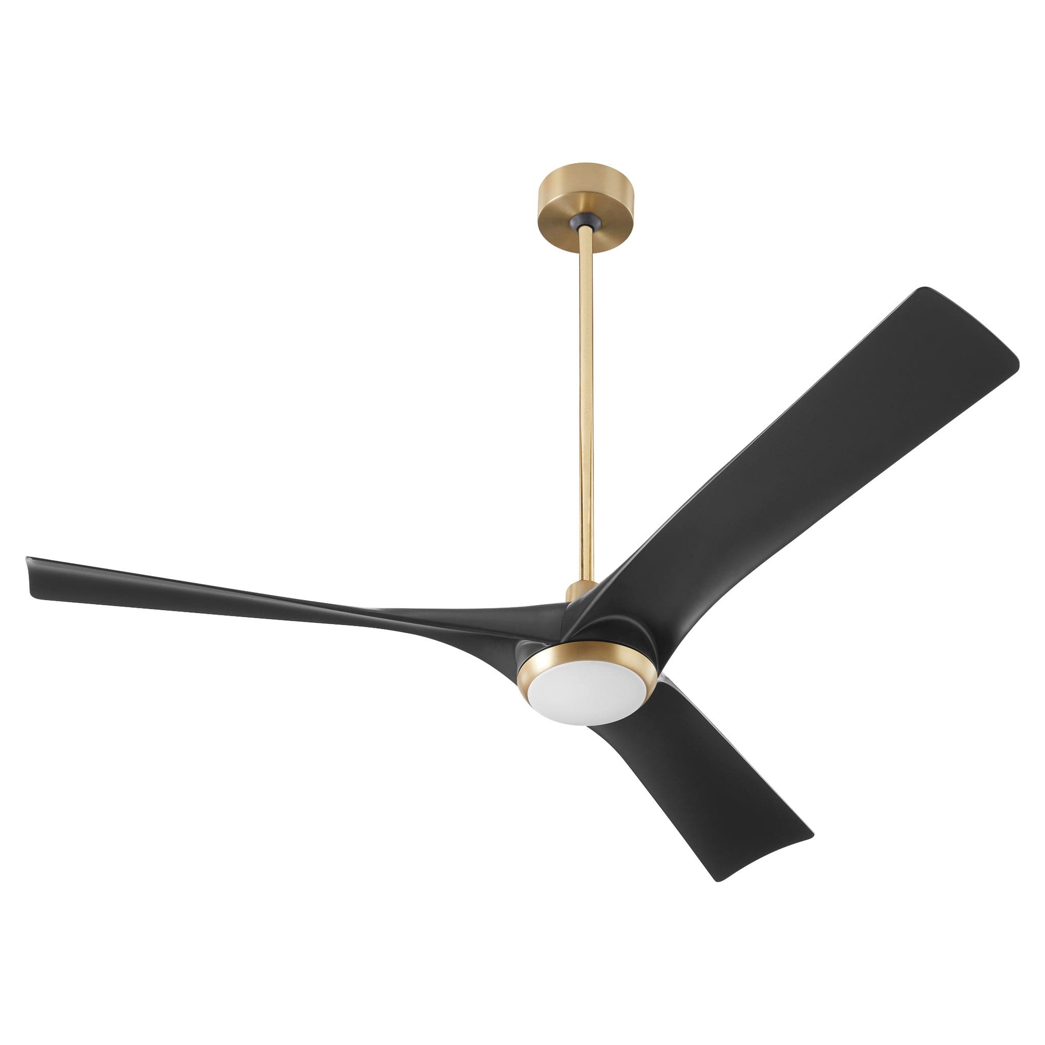 Oxygen Ridley 3-123-1540 Smart Ceiling Fan 58 Inch No Light with Wall Control - Aged Brass W/ Black Blades