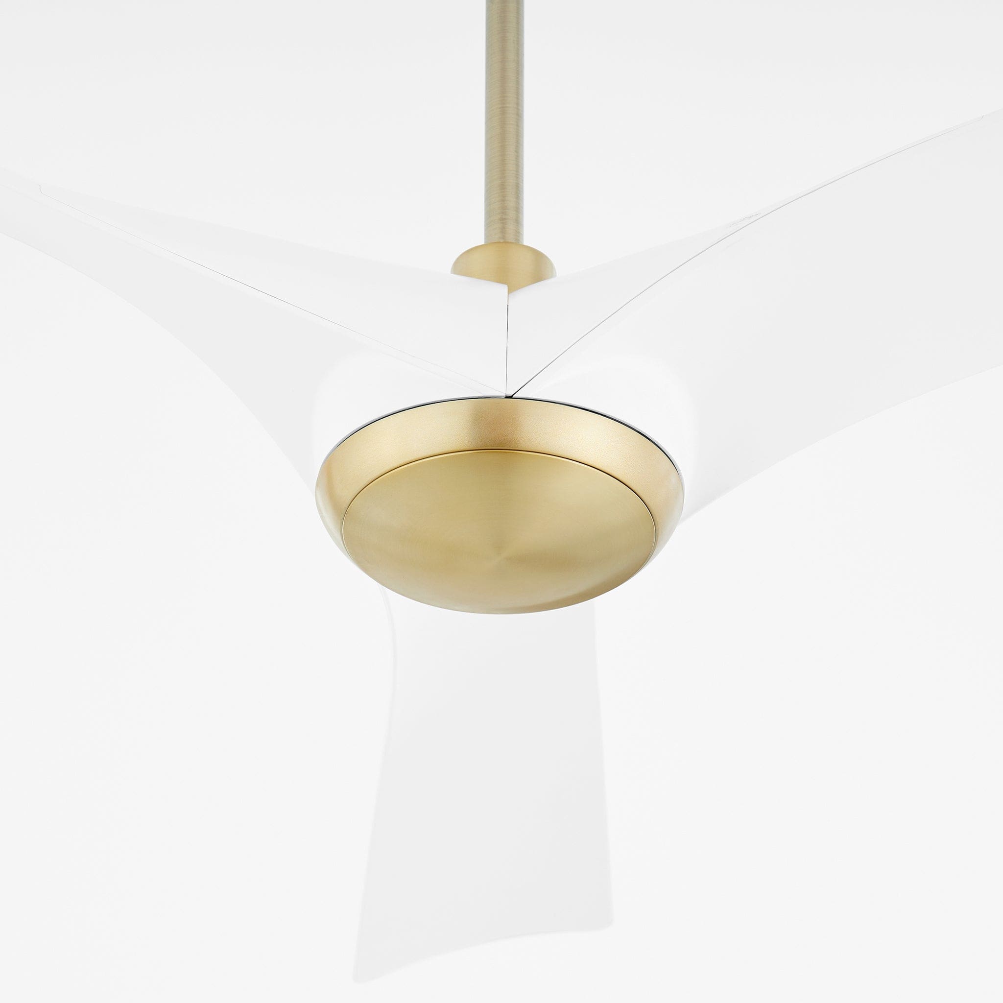 Oxygen Ridley 3-123-640 Smart Ceiling Fan 58 Inch with Wall Control No Light - Aged Brass W/ White Blades