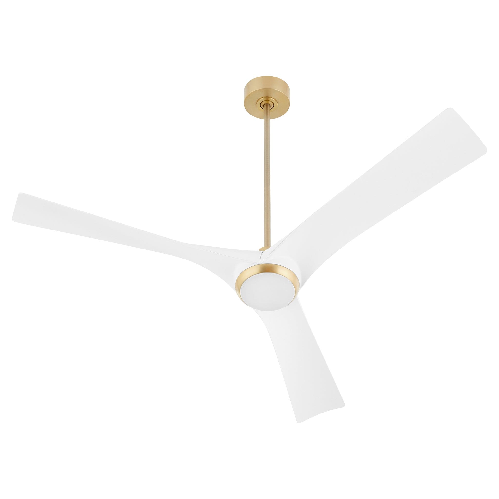 Oxygen Ridley 3-123-640 Smart Ceiling Fan 58 Inch with Wall Control No Light - Aged Brass W/ White Blades