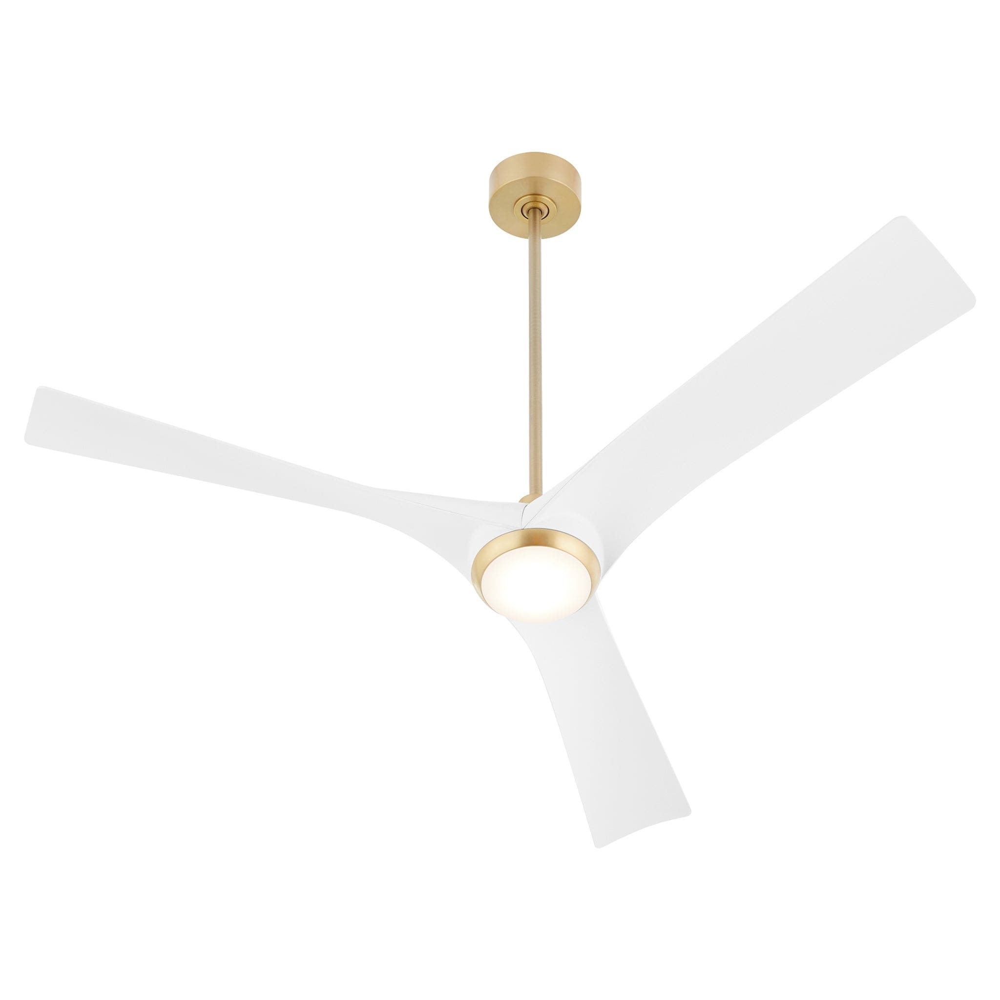 Oxygen Ridley 3-123-640 Smart Ceiling Fan 58 Inch with Wall Control No Light - Aged Brass W/ White Blades