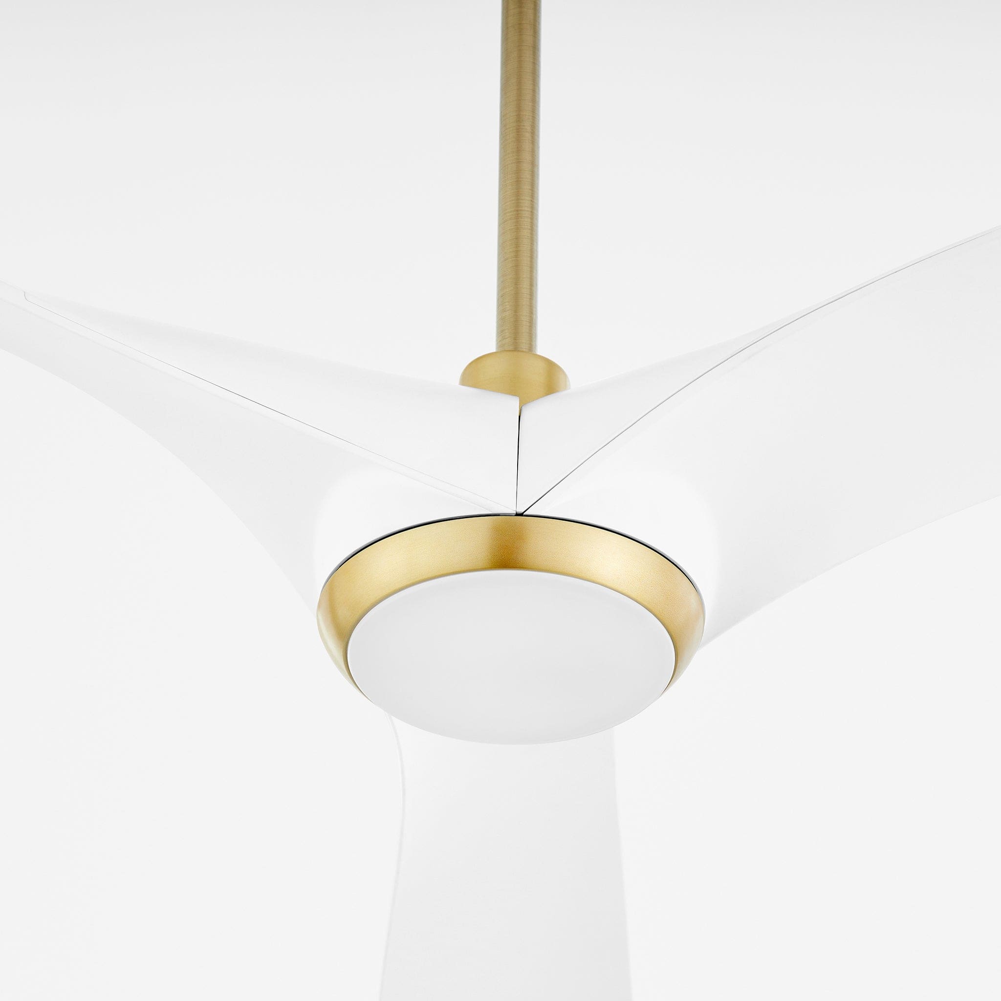 Oxygen Ridley 3-123-640 Smart Ceiling Fan 58 Inch with Wall Control No Light - Aged Brass W/ White Blades