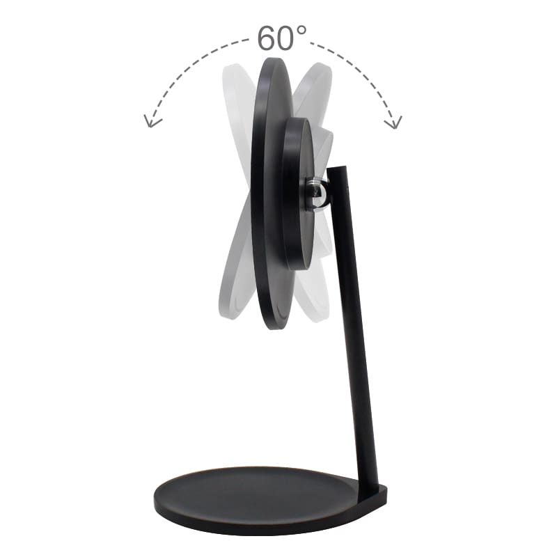 Oxygen SOLO 5X 3-2001-15 Free-Standing Face Mirror Round Battery Operated Lighted LED Makeup Mirror 13 Inch