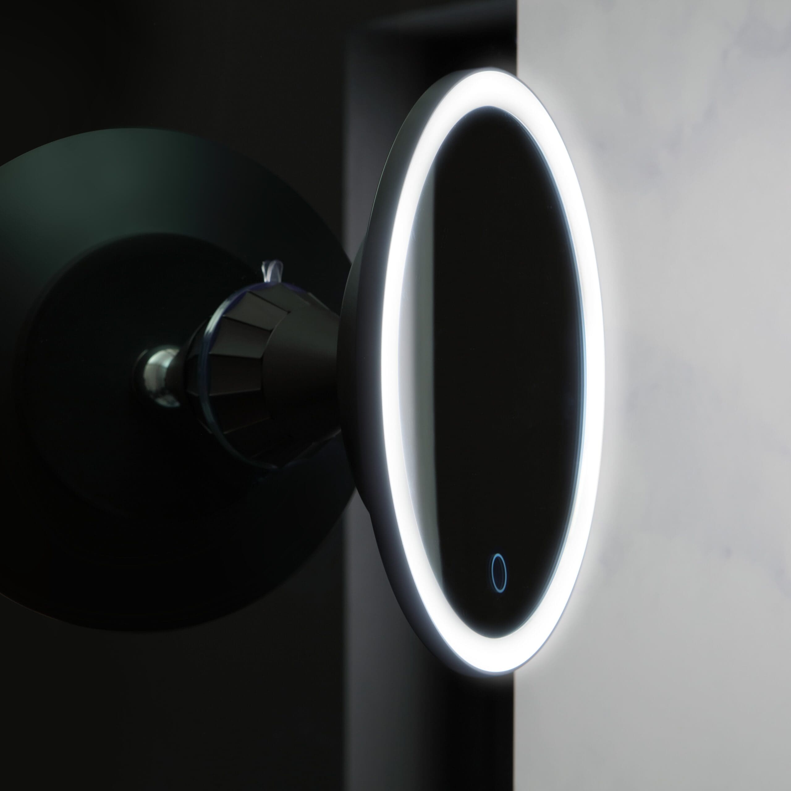 Oxygen SOLO 5X 3-2001-15 Free-Standing Face Mirror Round Battery Operated Lighted LED Makeup Mirror 13 Inch