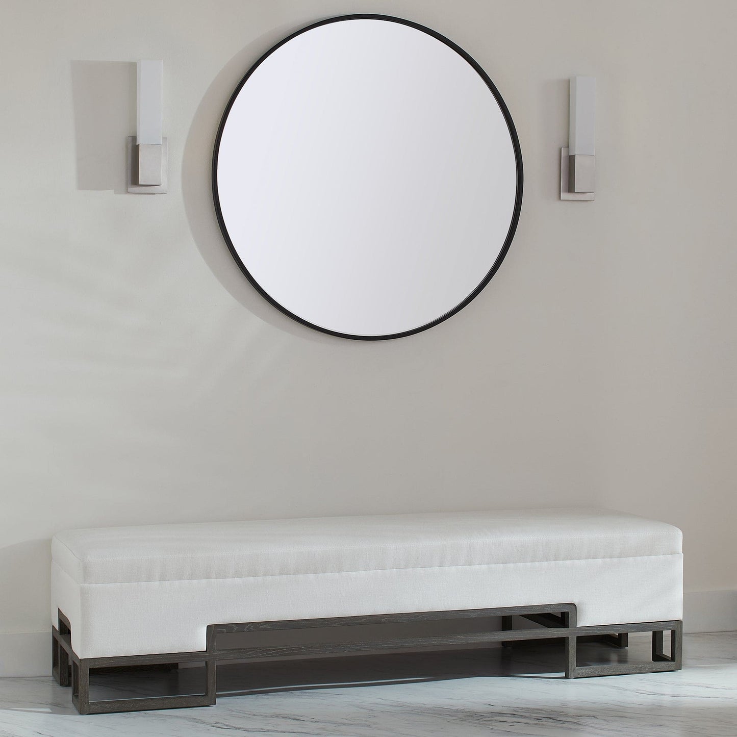Oxygen Lighting 3-519-40 Sconce, UL Damp Rated, Satin Nickel - Matte White Acrylic Diffuser