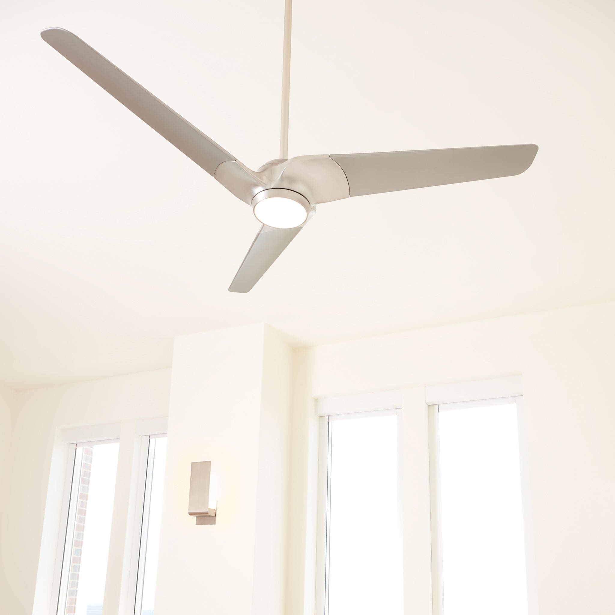 Oxygen Lighting 3-535-40 Sconce, UL Damp Rated, Satin Nickel - Matte White Acrylic Diffuser