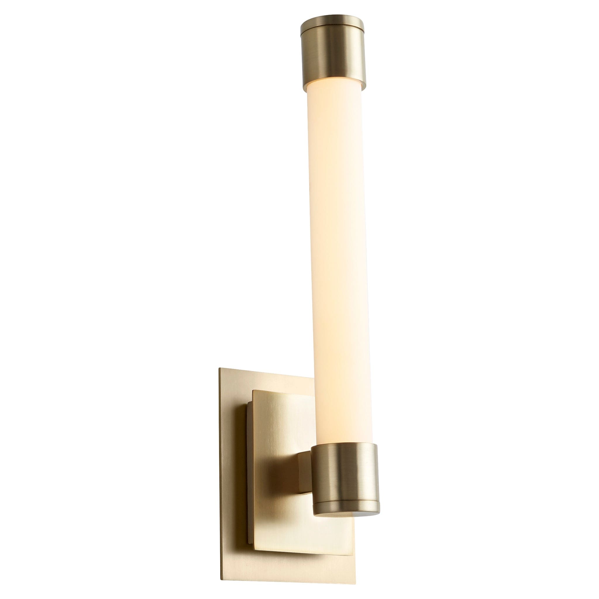 Oxygen Lighting 3-556-40 Sconce, UL Damp Rated, Aged Brass with Matte White Acrylic Diffuser