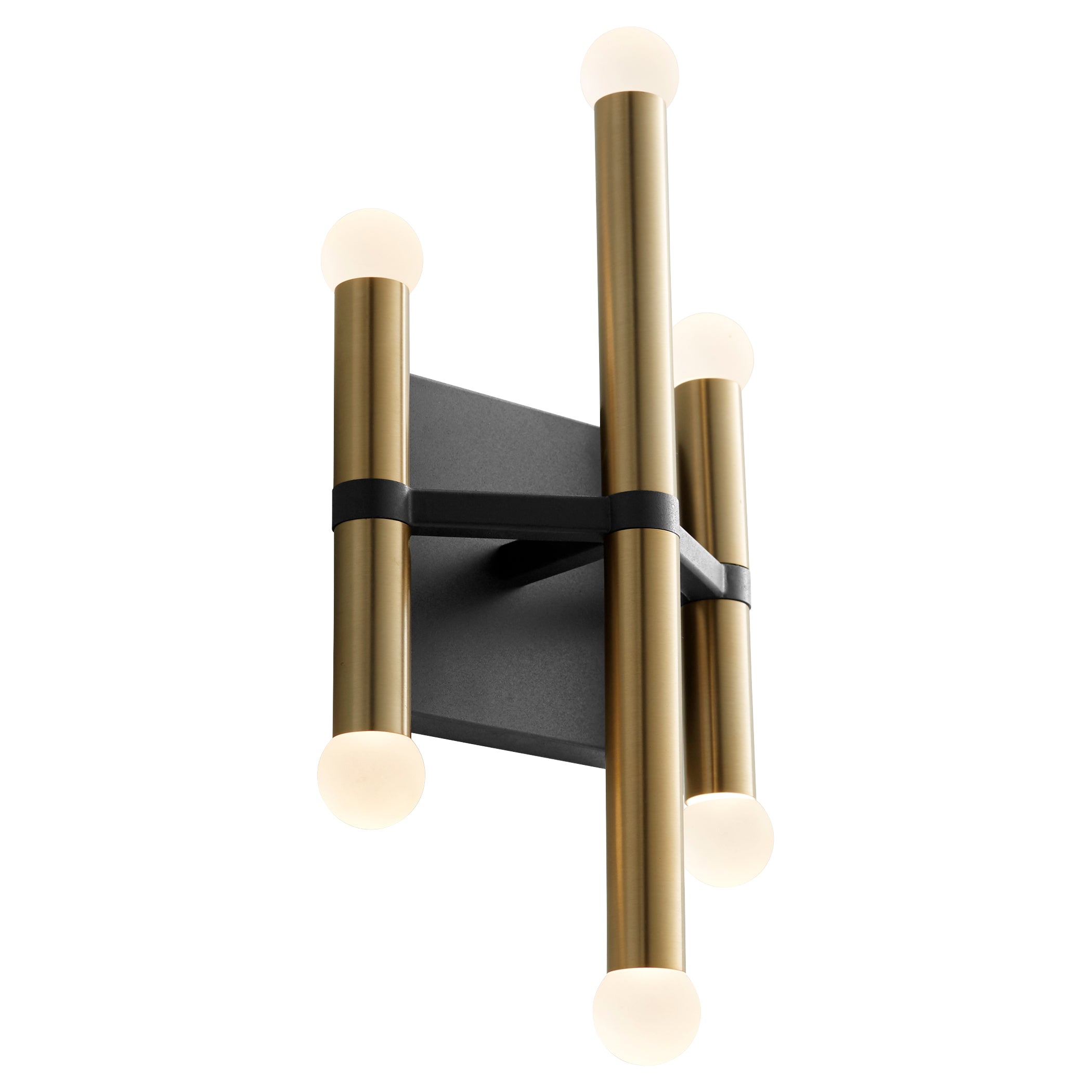 Oxygen Lighting NERO 3-584-1540 Wall Sconce Light - Black, Aged Brass