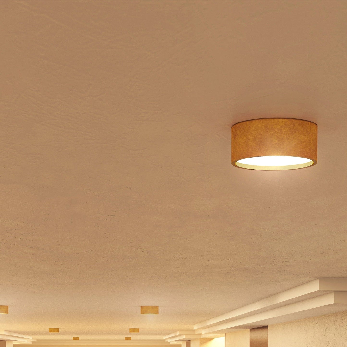 Oxygen Lighting 3-600-40 Ceiling Mount, UL Damp Rated, Aged Brass - Matte White Acrylic Diffuser