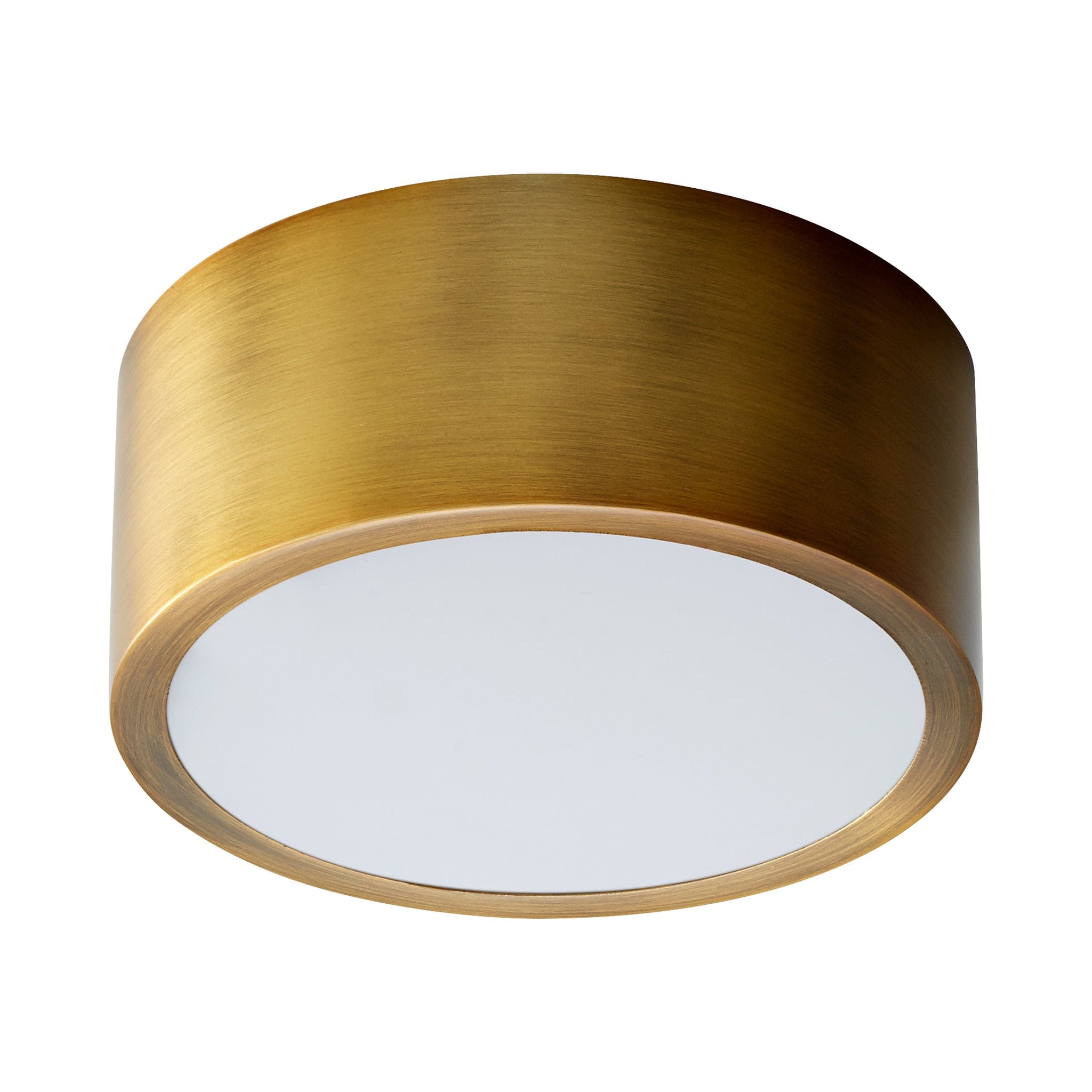 Oxygen Lighting 3-600-27 Ceiling Mount, UL Damp Rated, Aged Brass - Matte White Acrylic Diffuser