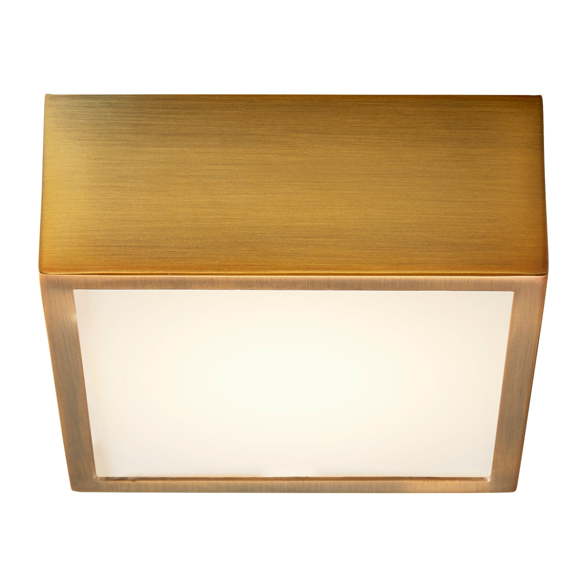Oxygen Lighting PYXIS 3-610-2740 LED Square Wall Sconce, Ceiling Mount Light 2700K, UL Damp Rated - Aged Brass