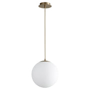 Oxygen Lighting Luna 3-673-35 Pendant Light Fixture, UL Damp Rated, Aged Brass