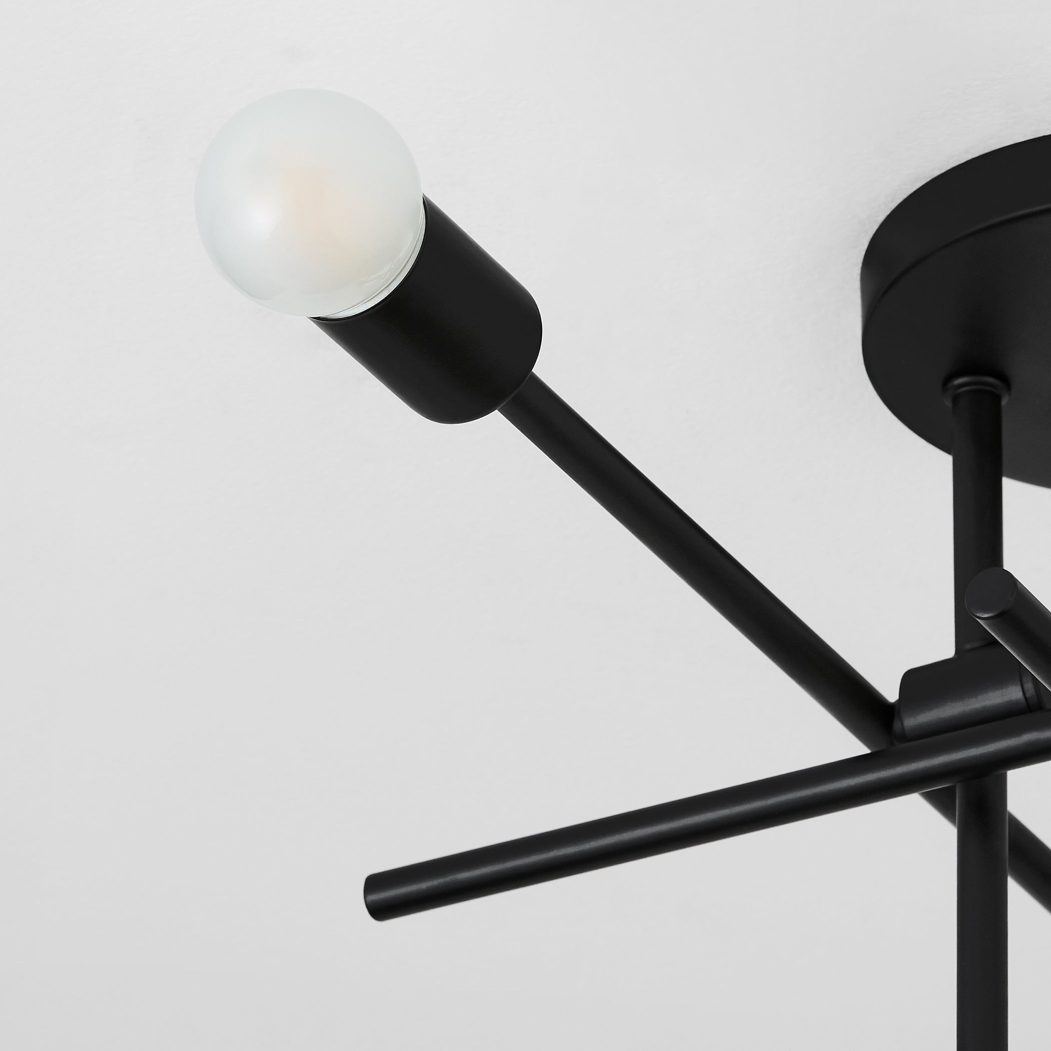 Oxygen Lighting Mika 3-696-15 Flush Mount, UL Damp Rated, Black