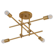 Oxygen Lighting Mika 3-696-56 Flush Mount, UL Damp Rated, Brushed Brass