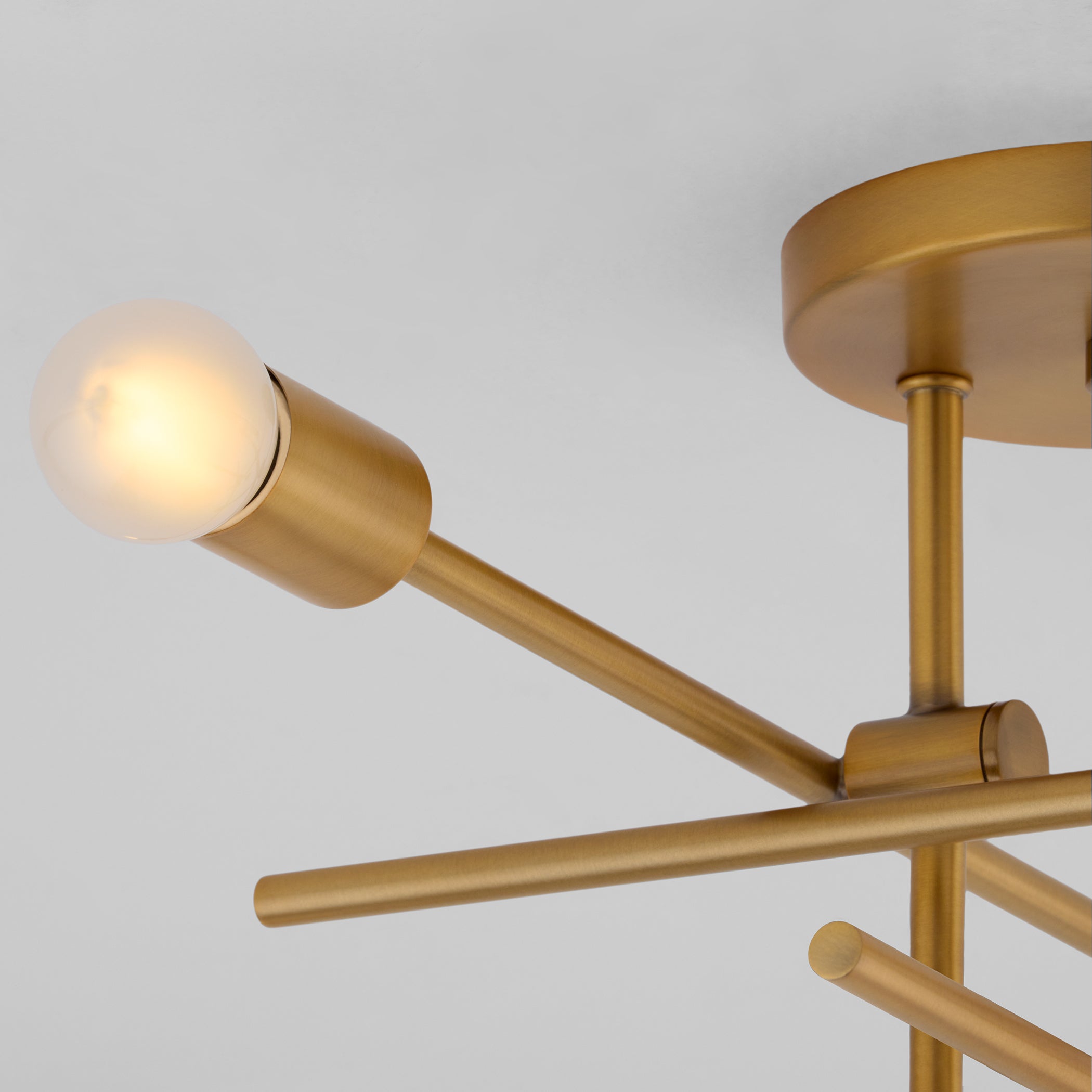 Oxygen Lighting Mika 3-696-56 Flush Mount, UL Damp Rated, Brushed Brass